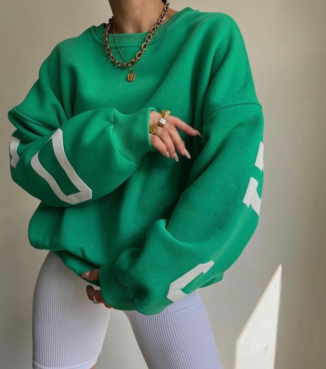 Combhasaki Damen Y2K Grunge Lose Pullover Sweatshirts Brief Drucken Lässige Verdickte Langarm Tops Herbst Hoodie Streetwear