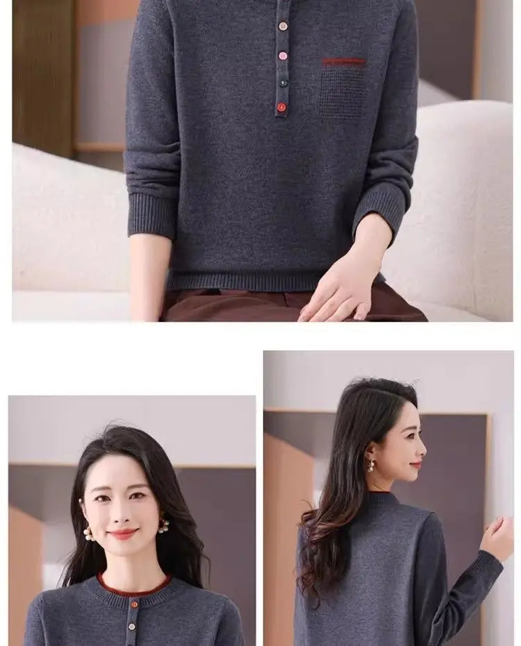 Frauen Kleidung Lose Mode Pullover Herbst/Winter Warme Elegante Gestrickte Langarm Pullover Dame Casual Oansatz Alle-spiel top