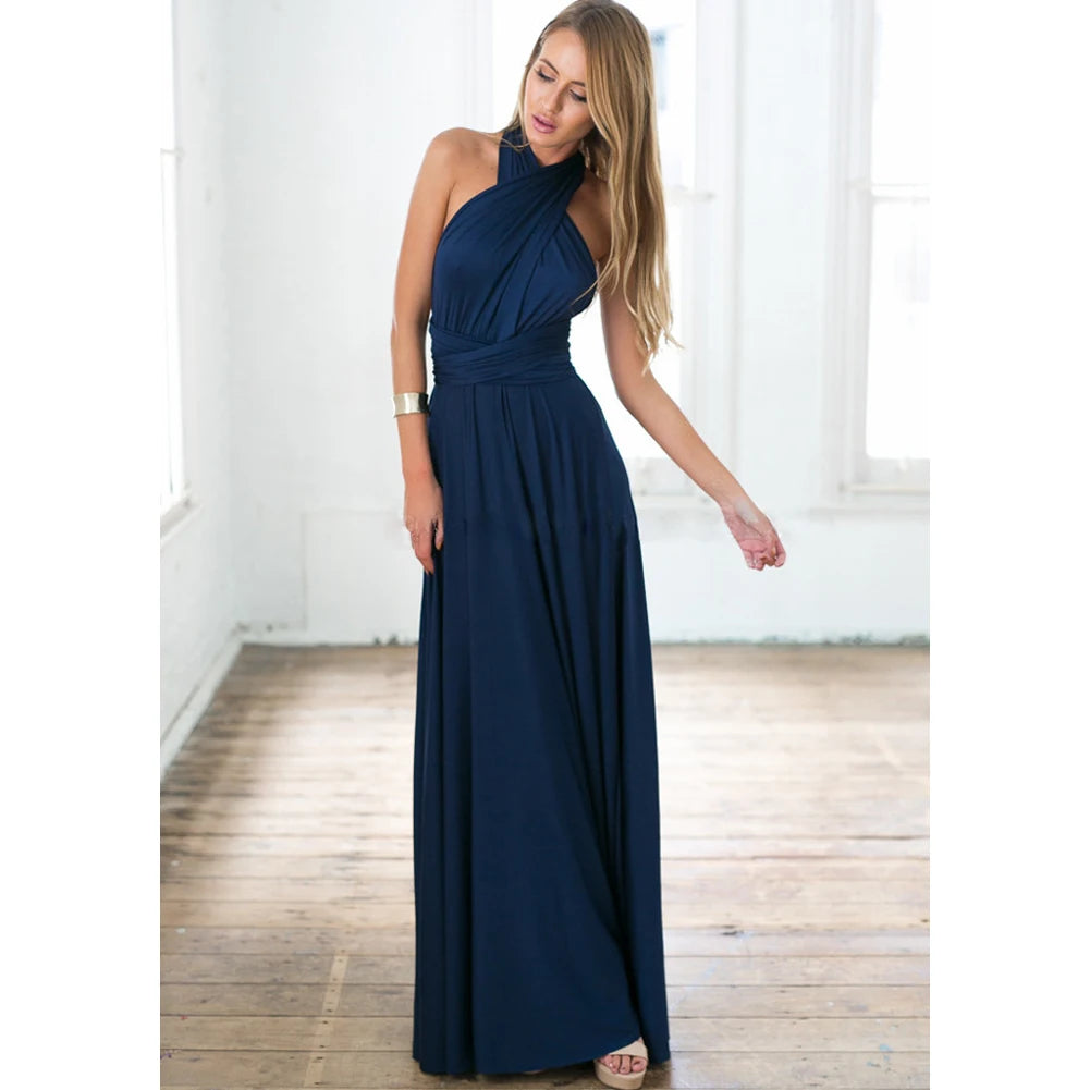 Sexy Frauen Multi way Wrap Cabrio Boho Maxi Club rotes Kleid Verband langes Kleid Party Brautjungfern Unendlichkeit Robe Longue Femme