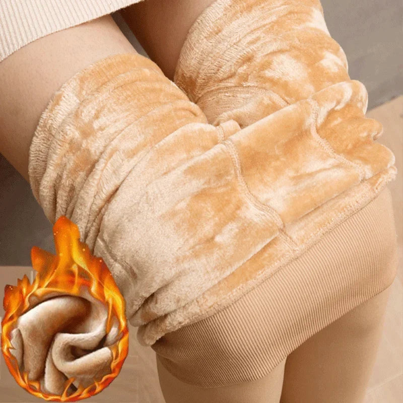 Frauen Winter Verdicken Leggings Warme Hohe Taille Einfarbig Samt für Weibliche Verdickte Samt Strumpfhosen Dehnbare Schwarze Strumpfhosen
