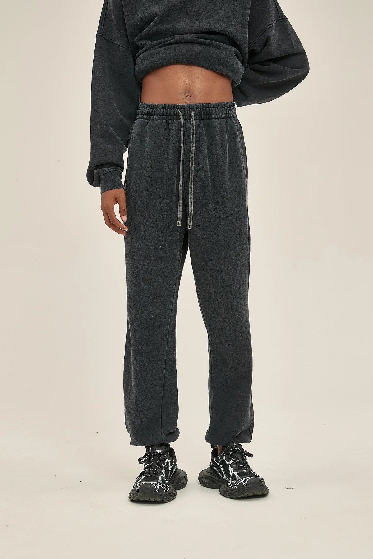 Vier Jahreszeiten Neue Mode Für Männer Casual Trendy Amerikanischen Gewaschen Gewachst Lose Einfarbig Hosen Gerade Jogger Hosen Männliche Hosen