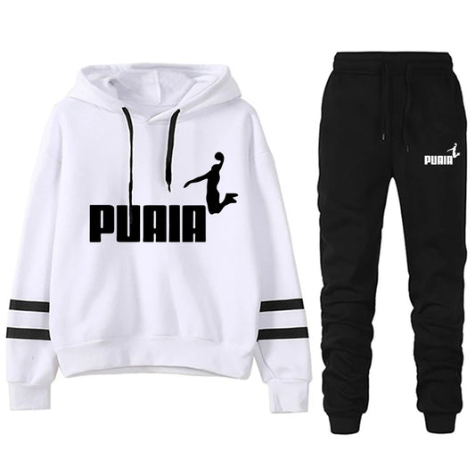 Jogging-Damen-Trainingsanzug, lässiger Damen-Sportanzug, locker und bequem, täglich, 2025, gestreift, Kapuzenpullover, zweiteiliges Set, passende Sets