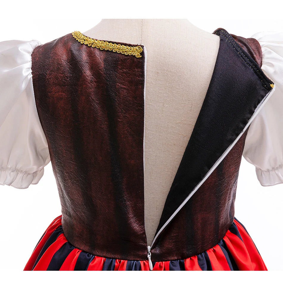 Halloween Mädchen Piraten Kleid Cosplay Karneval Party Piraten Rollenspiel Anzug Mit Kopftuch Kinder Bühne Leistung Kleidung