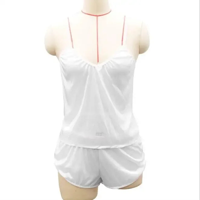 Sexy Damen-Pyjama-Sets, 2025, rosa Pyjamas für Damen, Spaghetti, ärmellose Tops + Shorts, Heimanzug, Sommer-Cami-Nachtwäsche mit V-Ausschnitt
