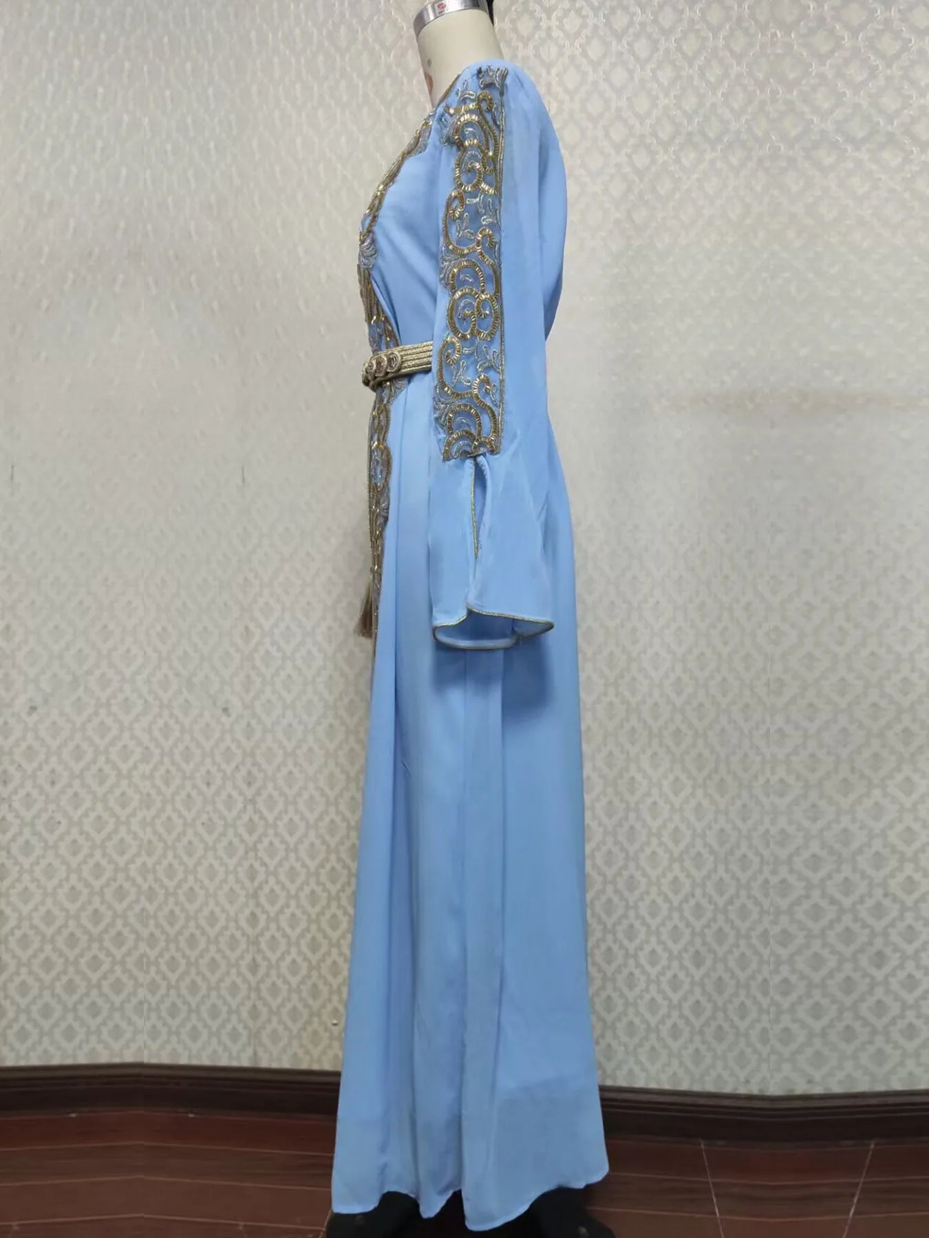 Mesh Stickerei Abaya Frauen Muslimischen Lange Maxi Kleider Oman Türkei Arabisch Kaftan Eid Party Kleid Marokko Abend Jalabiya Vestidos