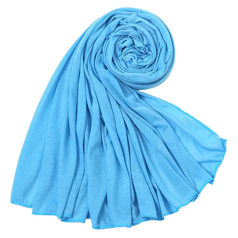 Hot Muslim Fashion Woman Soft Hijabs Scarf Shawl Plain Cotton Jersey Scarves Turban Women Long Shawls Head Wrap Headband Abaya