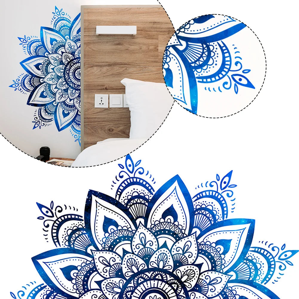 Mandala Lotus PVC Wall Sticker Eid Mubarak Lotus Flower Datura Zen Decorative Decals Sticker 30x90cm Home Wall Decoration.