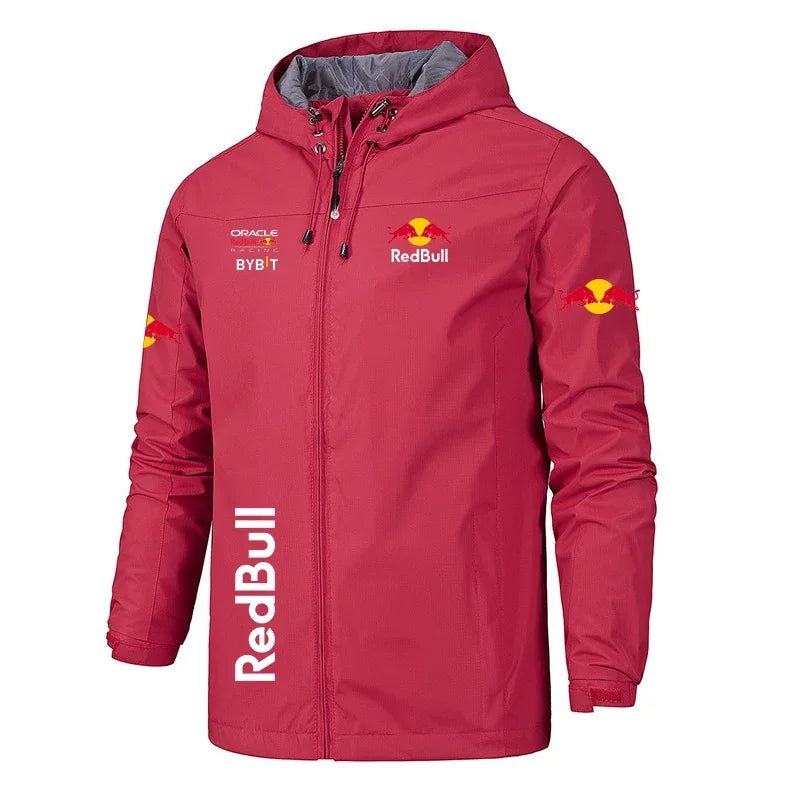 2026 Spring Autumn Motorcycle Jacket Red Bull Logo Printed Jacket Autumn Men's Zip Jacket Red Bull Logo Men's Jacket S-5XL.