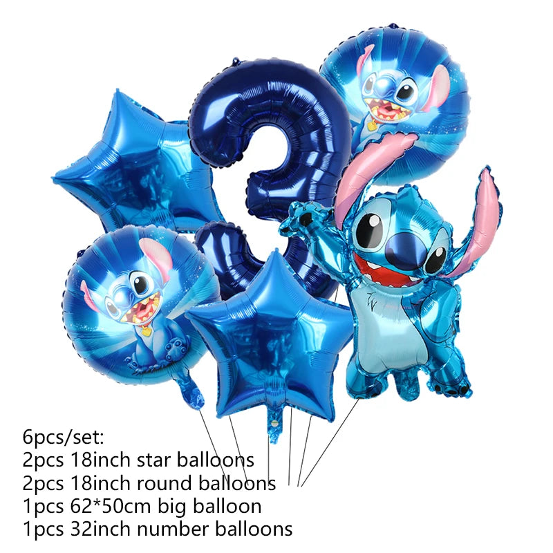 Disney Stich Geburtstag Dekorationen Einweg Geschirr Teller Serviette Stroh Tischdecke Folie Ballon Party Liefert Kinder Geschenke
