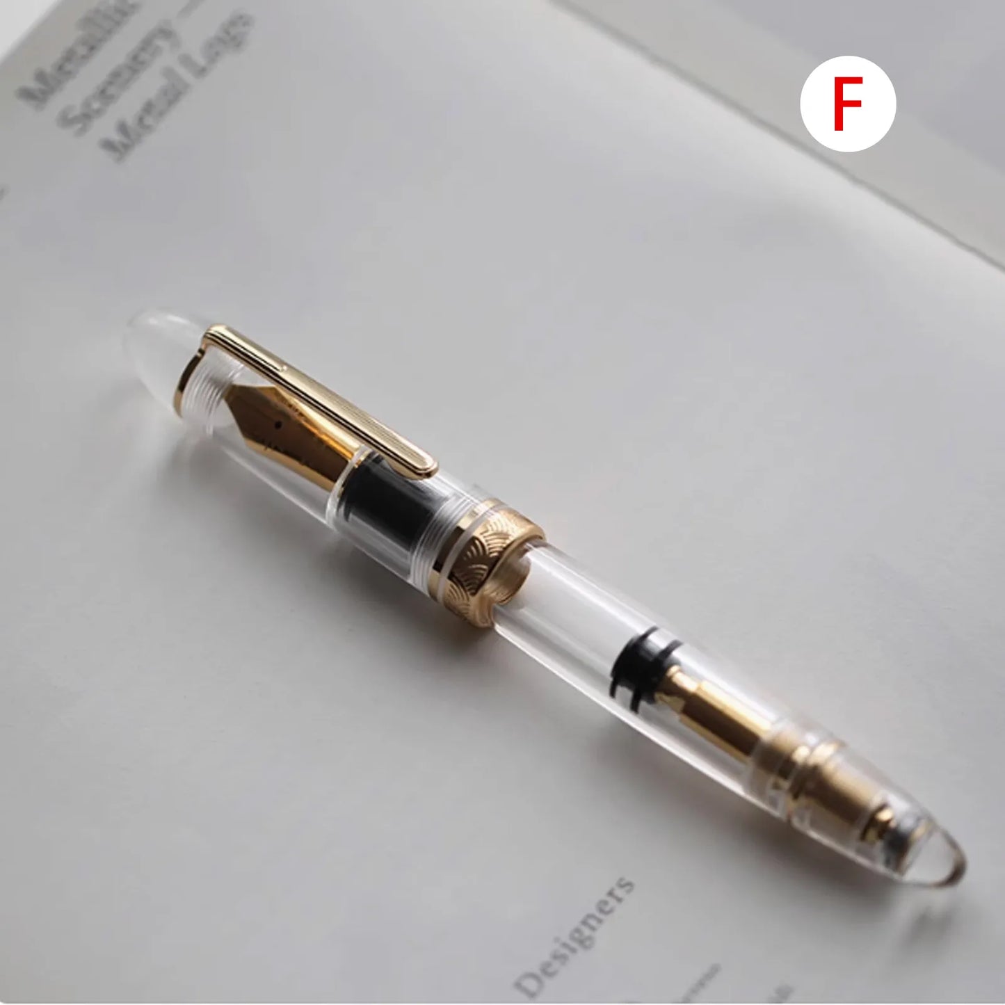 MAJOHN Nr. 8 40-Feder-Acryl-Füllfederhalter P140, groß, transparent, für Erwachsene, Studenten, Farbtinte, großes Fassungsvermögen, Stift zum Schreiben von Schreibwaren.