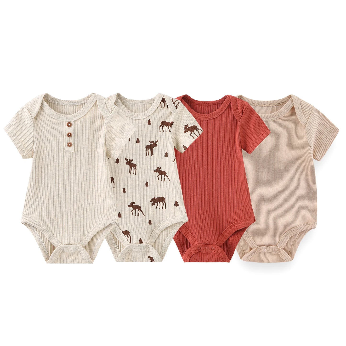 Kiddiezoom 4 Teile/los Unisex Baby Junge Mädchen Bodys Kurzarm Infant Onesies Erste Weihnachten Baby Kleidung