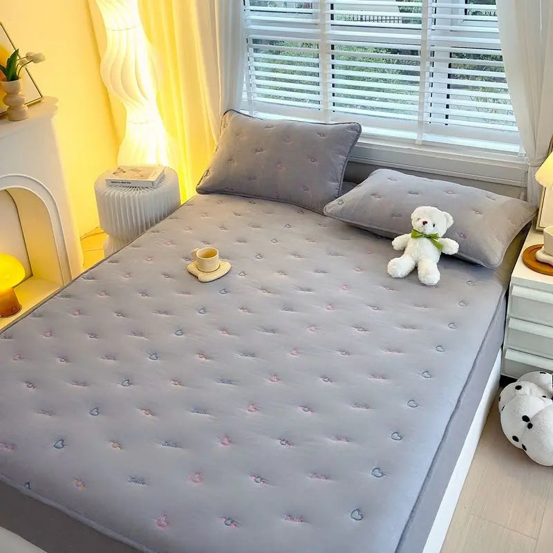 Cotton Mattress Single-piece Simmons Mattress Protective Cover Non-slip Fixing Bed Dust Cover