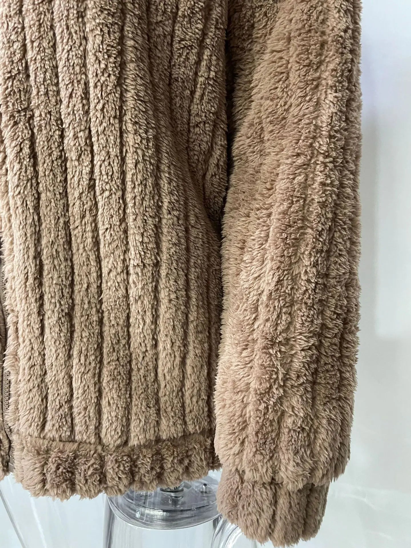 2025, Herbst und Winter, neue Mode, Damenpullover, Mäntel, Übergröße, Fleece-Strickjacke, kurzer Kragen, Tops, Damenbekleidung