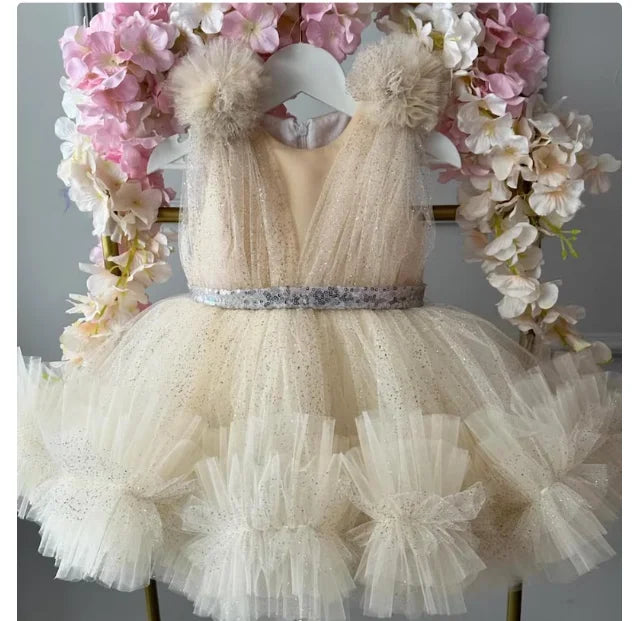 Luxuriöse Kinderkleidung, Babykleid zum ersten Geburtstag, Blumenkind-Hochzeitskleid, Mädchen-Karnevals-Performance-Kleidung