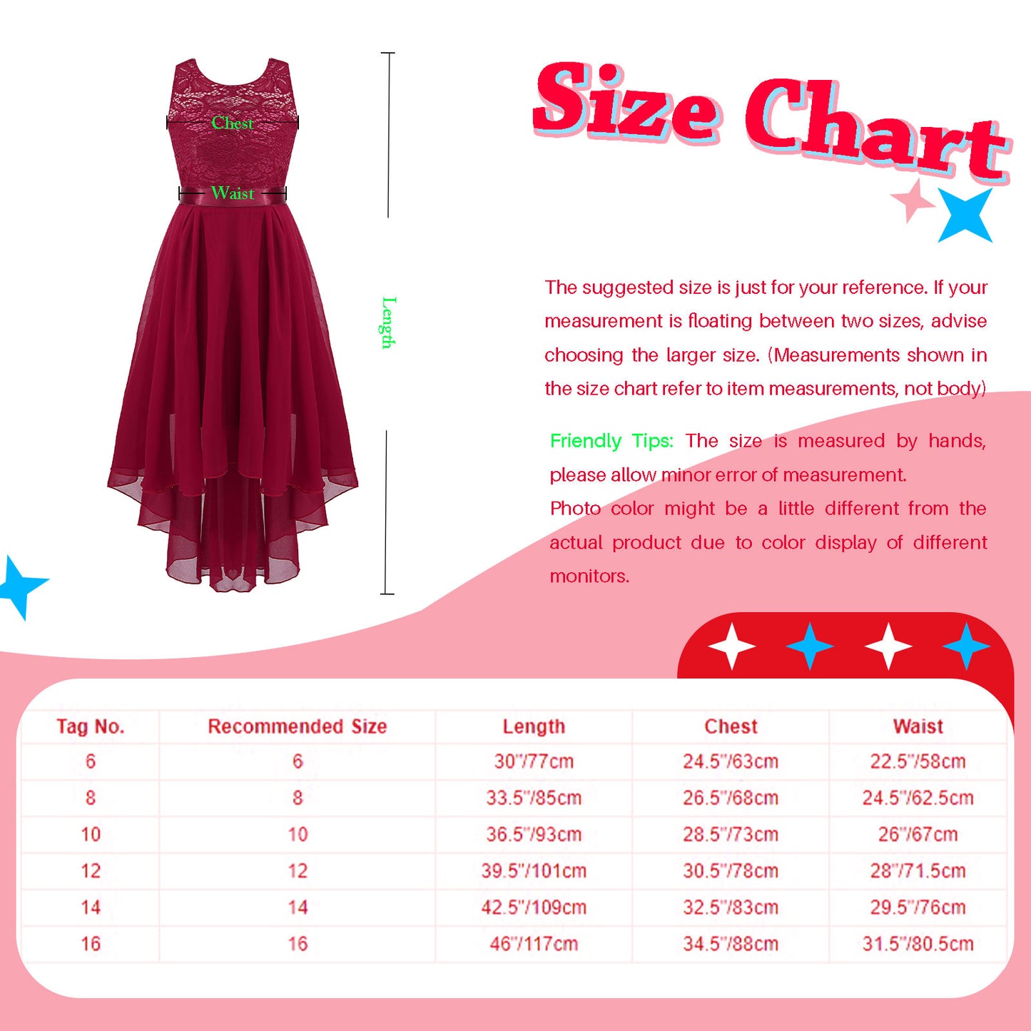 Blumenmädchen-Chiffonkleid mit floraler Spitze, Sommer, ärmellos, hoher, niedriger Saum, formelles Hochzeitskleid für Brautjungfer, Junior, Prinzessin