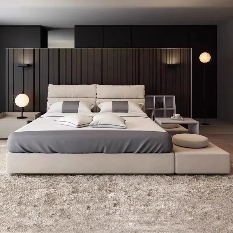 Ästhetik Minimalistisches Bett Nordisches Design Modisches High-End-modernes Bett Bequeme leichte Luxusqualität Cama De Casal-Möbel