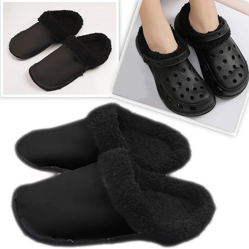 1 paar Loch Schuhe Samt Liner Winter Warme Schuhe Abdeckungen Verdickte Weiche Schuhe Abdeckung Abnehmbare Baumwolle Hülse Plüsch Innen Liner
