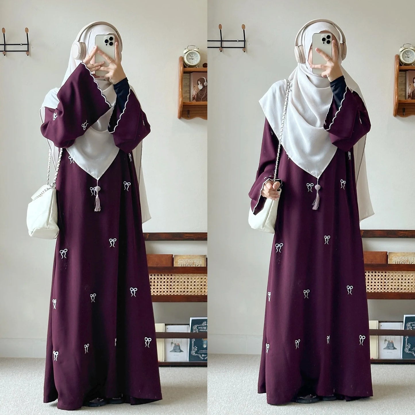 Luxus Dubai Schmetterling Stickerei Abaya Muslimische Frauen Modest Kleid Islamischen Femme Urlaub Outfit 2025, Mode Türkei Kaftan Robe