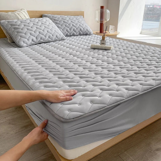 3pcs Waterproof Bedding Set 1pc Mattress Cover 2pcs Pillowcase Soft Comfortable Fitted Sheet Washable Durable Mattress Protector.