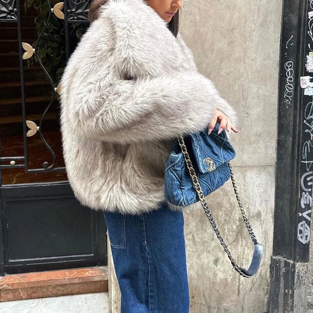 TWOTWINSTYLE Solide Temperament Jacken Für Frauen Revers Langarm Patchwork Tasten Designer Mäntel Weibliche Mode Stil Kleidung
