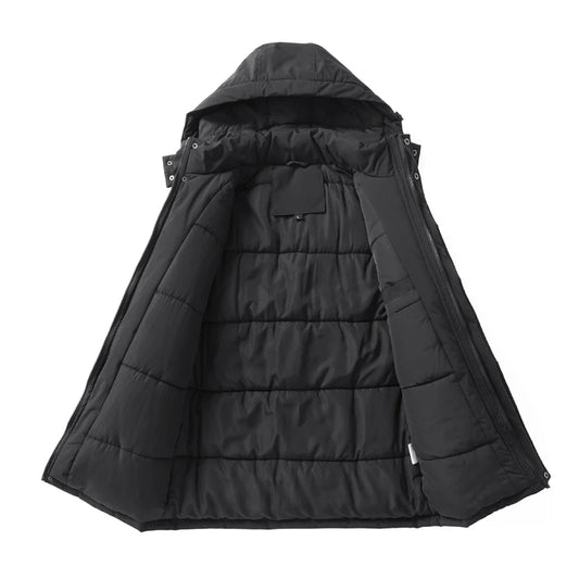 -15 Degree Winter New High Quality Thickened Cotton Warm Hooded Cotton Jacket For Men Loose Sports Windproof Oversized Jacket.