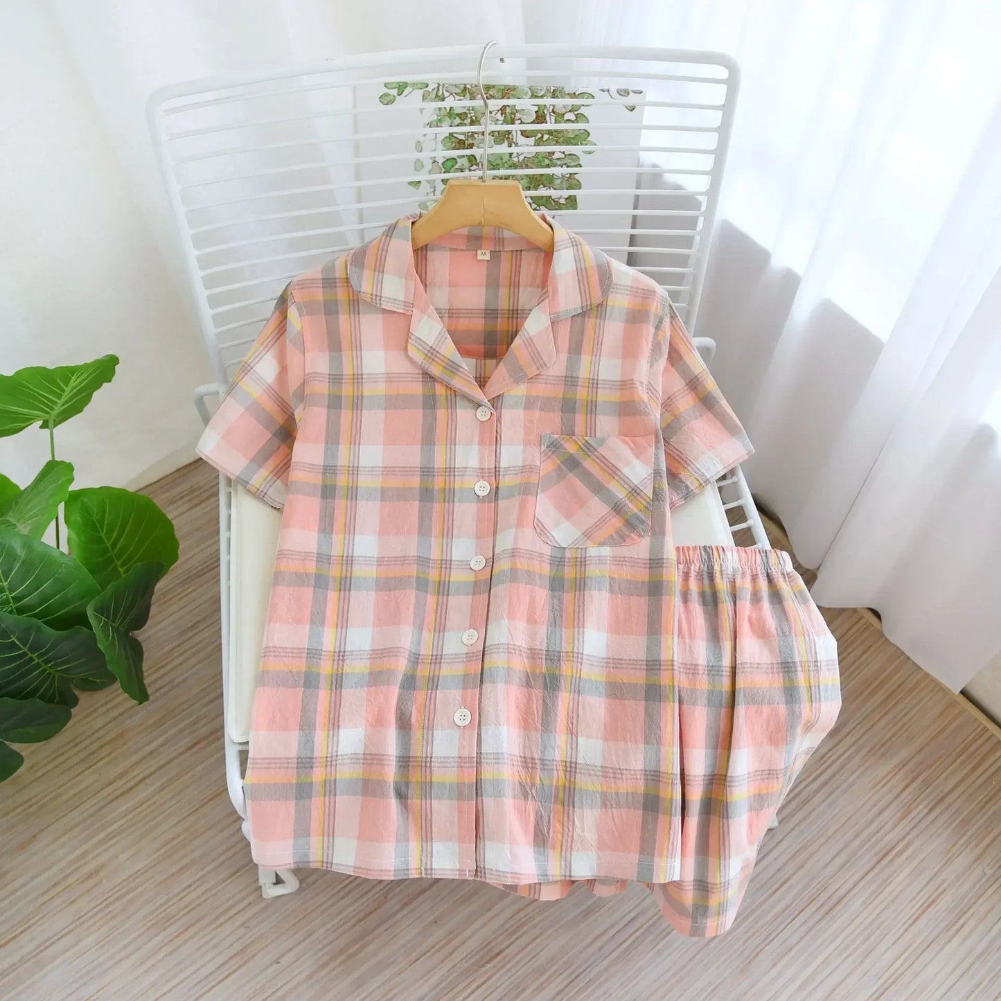 Neue 100% Baumwolle Kurzarm Shorts Damen Pyjama Set niedlichen Cartoon Pyjamas japanische einfache kurze Pyjamas Frauen Nachtwäsche