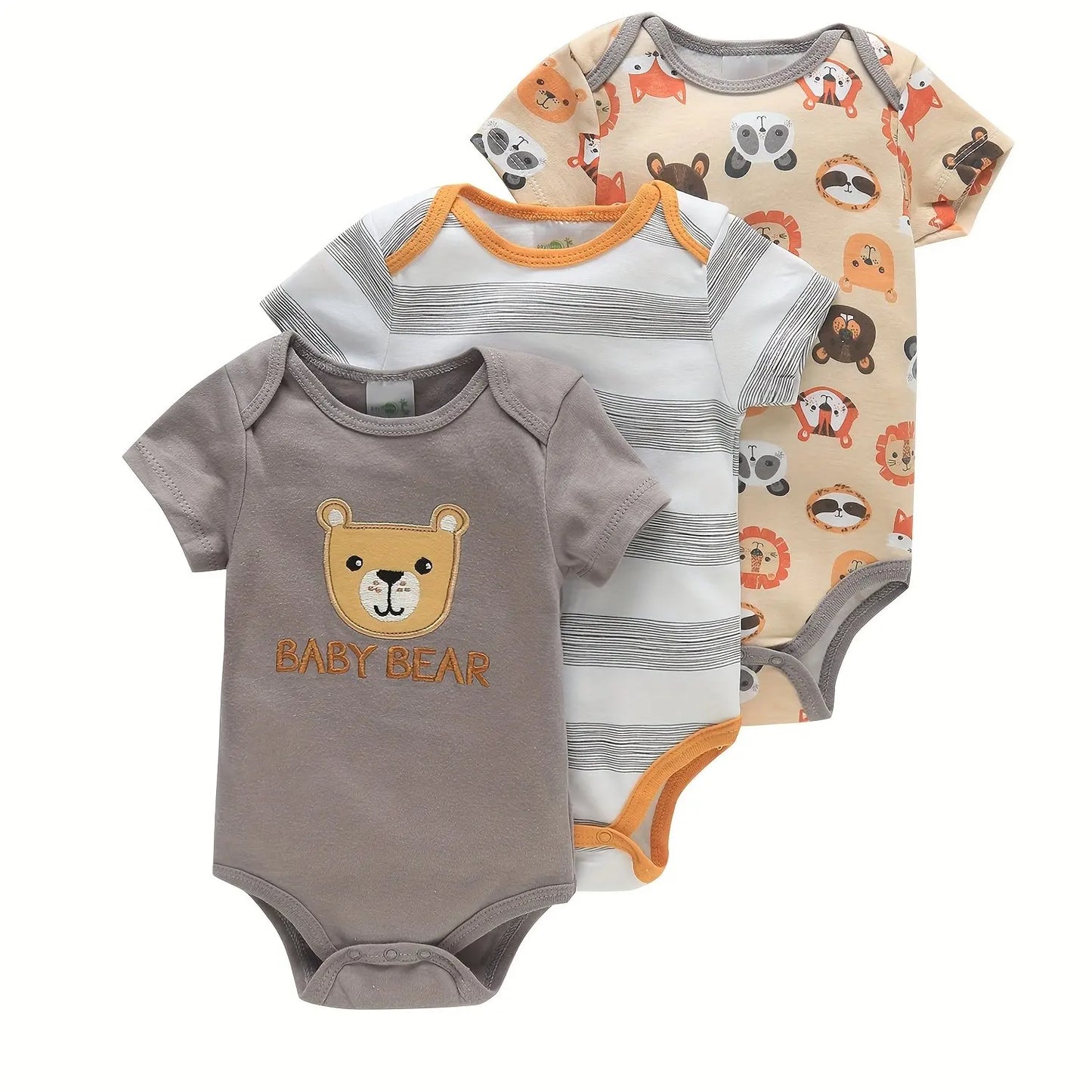 3PCS Infant Baby Nette Grafik einteilige Kleidung Für Jungen Und Mädchen, Neugeborenen Reine Baumwolle Sommer Strampler neugeborene kleidung