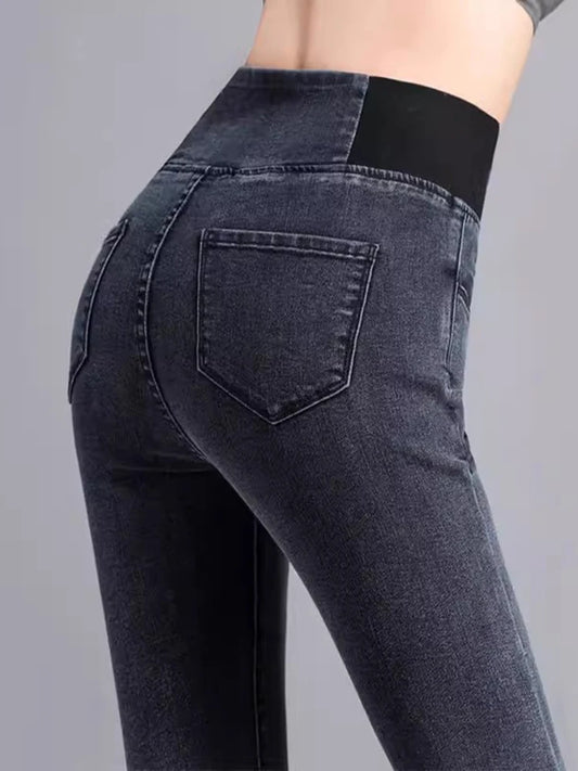 Pencil Jeans Women Spring Fall High Waist Skinny Denim Pants New Korean Casual Stretch Vaqueros Vintage Leggings Kot Pantolon.