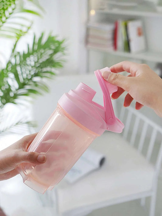 1pc 16.9oz/500ml Shaker Protein Bottle Powder Shake Cup Water Bottle Plastic Mixing Cup Body Building Exercise Bottle.