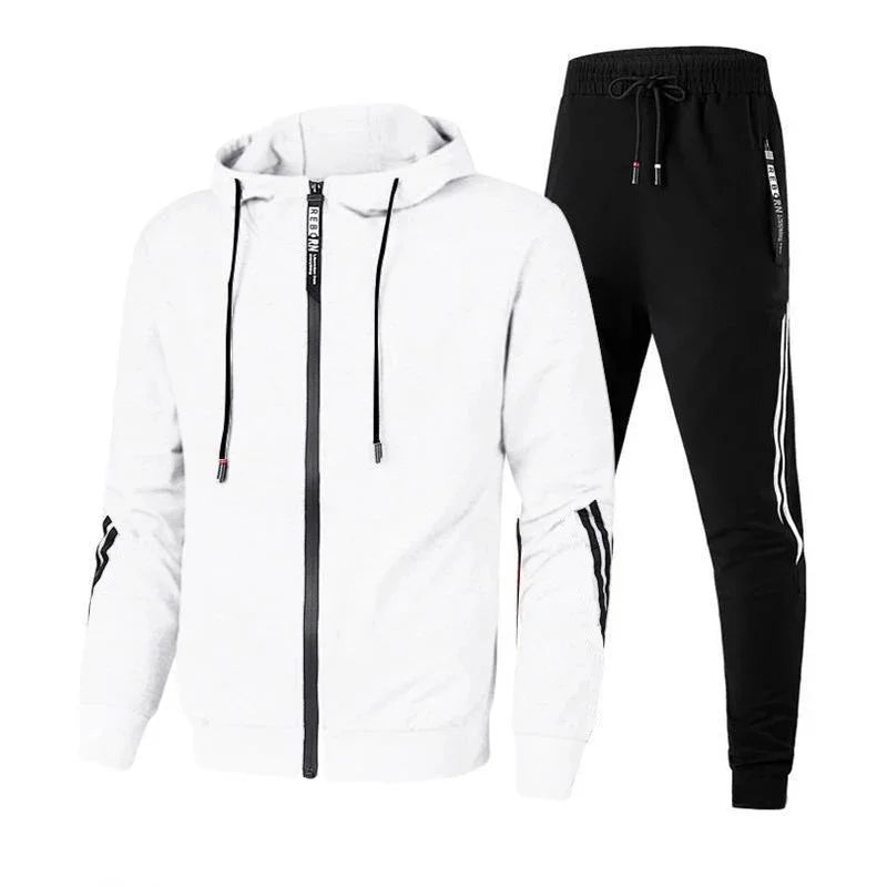 Herren Winter Trainings anzug Set einfarbige Hoodies und Kordel zug Jogging hose Loose Fit Freizeit Sportswear Anzug