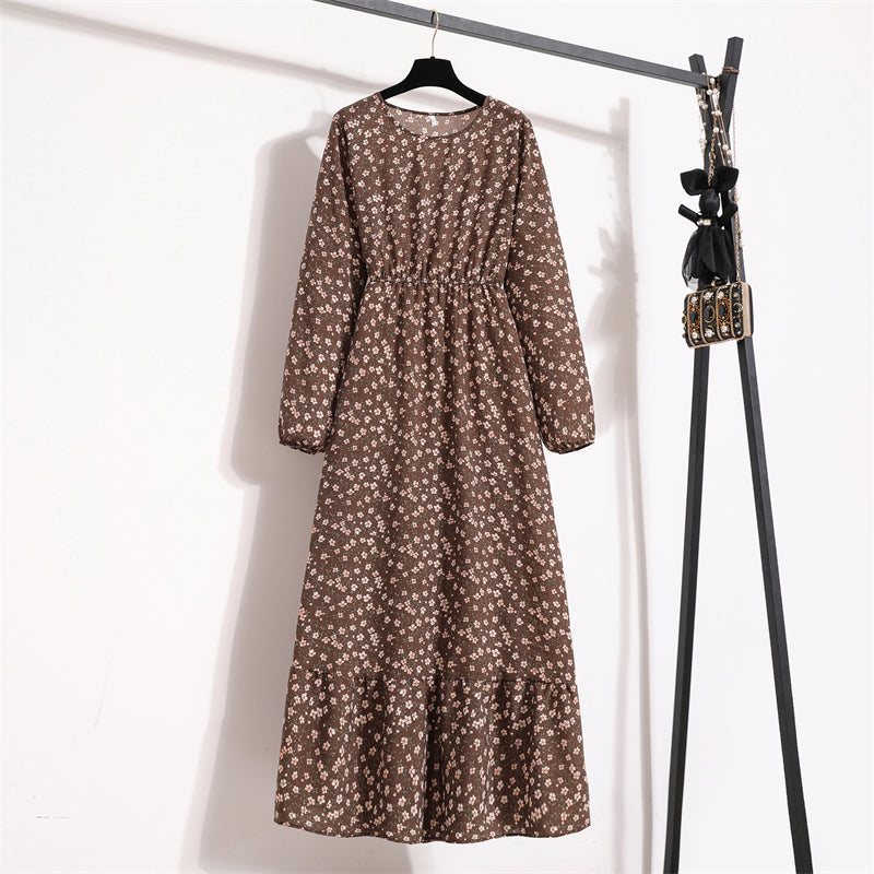Frühling Sommer Frauen Maxi Kleider Casual Volle Hülse Floral Gedruckt Oansatz Frau Bohe Strand Party Lange Kleid Mujer Vestidos