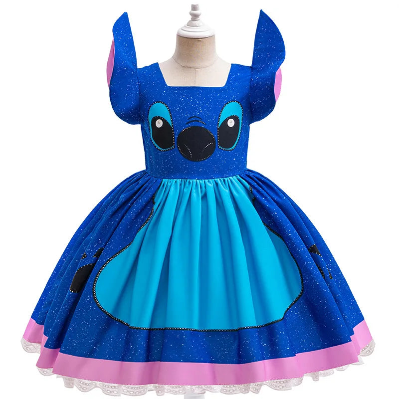 Baby Disney Film Stich Rolle Spielen Kostüm Sets Cartoon Niedliche Prinzessin Kleid Bühne Leistung Halloween Karneval Kinder Kleid