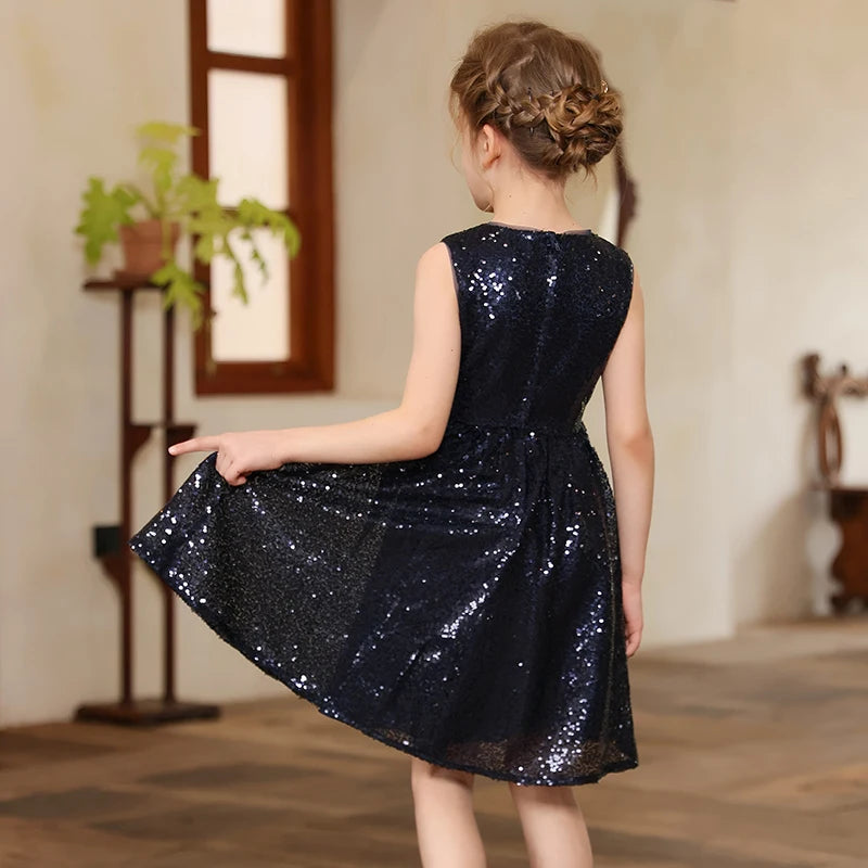 Luxus Kinder Klavier Rezitieren Leistung Pailletten Kleid Mädchen Hochzeit Geburtstag Party Kleidung Kind Elegante Zeremonie Jahrestag Kleid