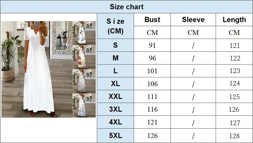 Frühjahr/Sommer Mode frauen Kurzarm Gedruckt Spitze Kleider Elegante frauen Weiß V-ausschnitt Slim Fit Party Lange vestidos