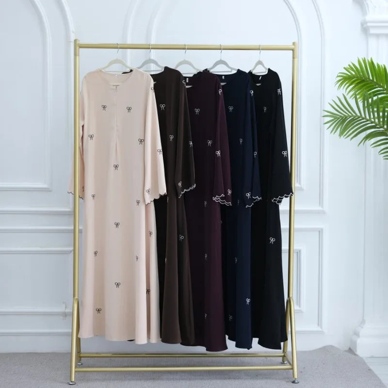 Luxus Dubai Schmetterling Stickerei Abaya Muslimische Frauen Modest Kleid Islamischen Femme Urlaub Outfit 2025, Mode Türkei Kaftan Robe