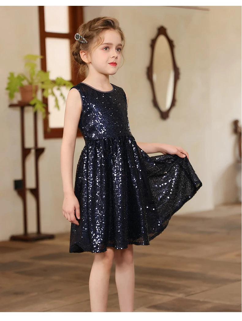 Luxus Kinder Klavier Rezitieren Leistung Pailletten Kleid Mädchen Hochzeit Geburtstag Party Kleidung Kind Elegante Zeremonie Jahrestag Kleid