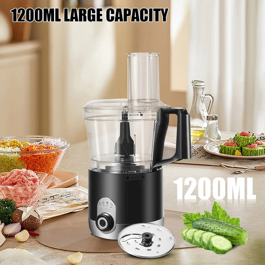 200W 1.2L Stainless Steel Kitchen Meat Grinder 3in1 Powerful Motor 2-Layer Blade Vegetable Crusher Onion Garlic Grinder.