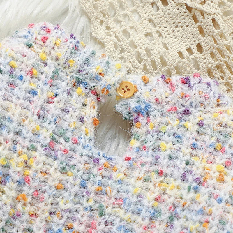 Winter Baby Mädchen Strampler Herbst Rundhals Langarm Gestrickte Neugeborenen Ein Stück Overalls Outfits 0-18m Kleinkind kleidung