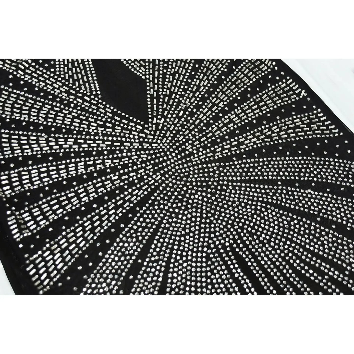 XIZOU Frauen Mesh Patchwork Diamanten Heißer Strass Bodenlangen Bodycon Meerjungfrau Maxi Kleid Sexy Party Abend Vestidos 2024