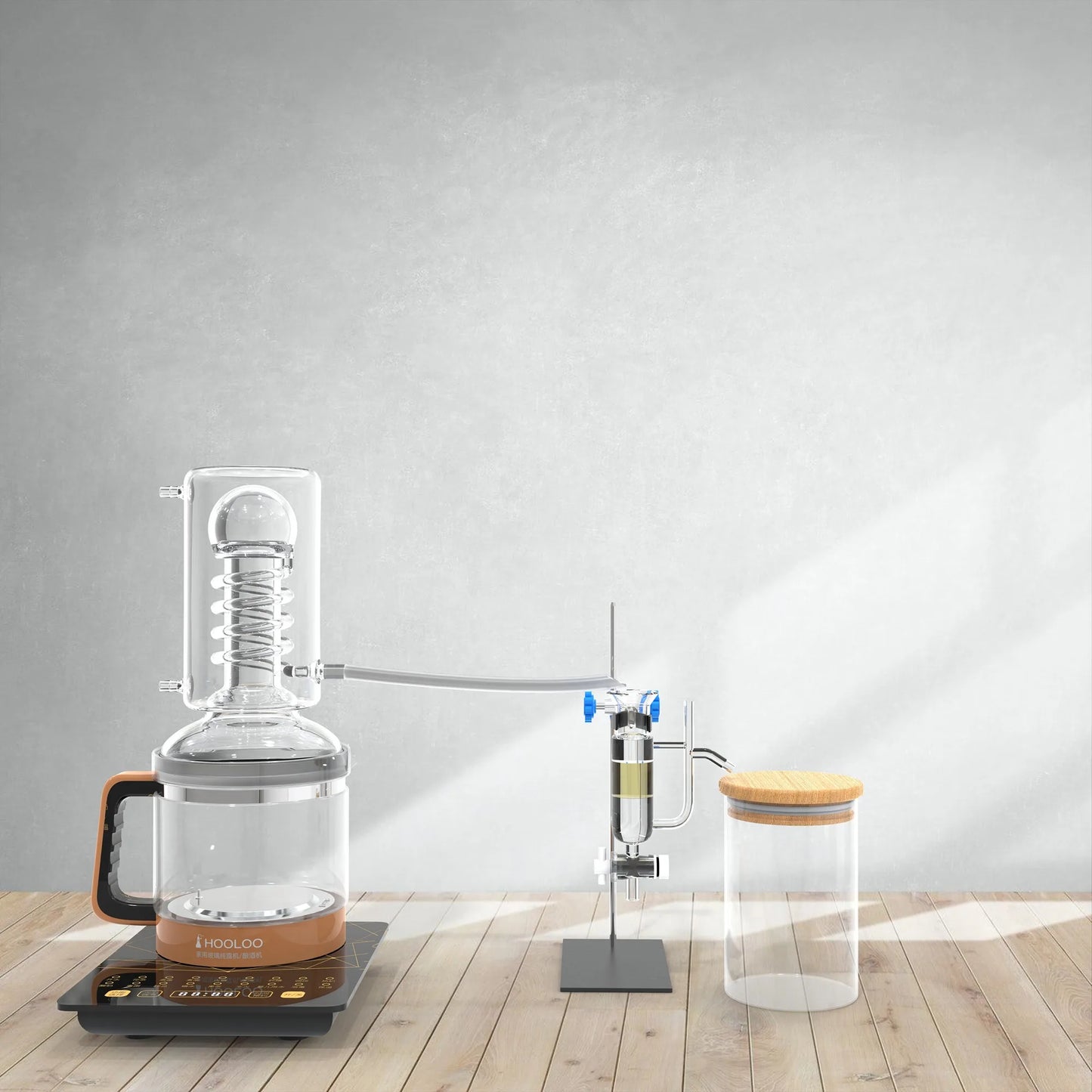 HOOLOO 2.4L Water Distiller Distillation Kit Home Fragrance Distillation Device Hydrosol & Essential Oil Distiller Equipment.