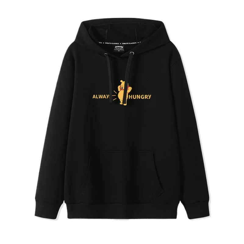 Cartoon Winnie the Pooh Mode einfacher Pullover Damen lockere und bequeme Kapuze vielseitige Paar Freundin Pullover Jacke