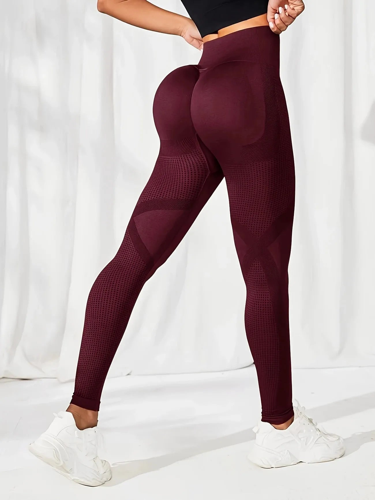 Atmungsaktive Yoga-Leggings mit hoher Taille für Damen, einfarbig, Bauchkontrolle, Sportbekleidung, bequeme Fitness-Studio-Strumpfhose, Activewear