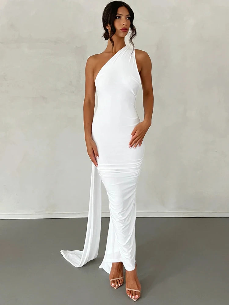 Dulzura Frauen Party Club Abend Streetwear Bodycon Bodycon Weißes Langes Kleid 2024 Sommer Kleidung Großhandel Artikel Für Business