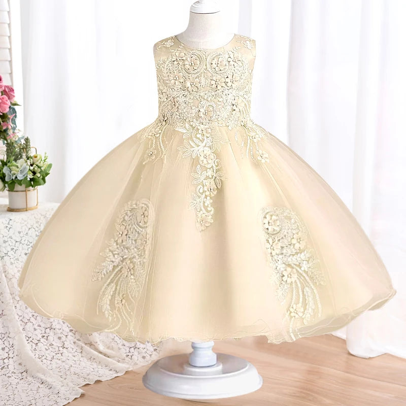 Neue Kinder kleid Spitze Blume Hochzeits kleid weibliche Klavier Performance Kleid Halloween Leistung kurze Mädchen Kleidung