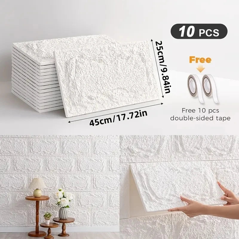 PU stone wall panel, 10 mm, realistic brick pattern, anti-mould and moisture-proof, waterproof and washable, suitable for/outdoo