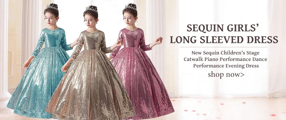 Neues Mädchenkleid, zweiteiliges Set, 3–10 Jahre alt, wunderschönes Weihnachts-Performance-Kleid, Herbst-Party-Abschlussballkleid für Mädchen