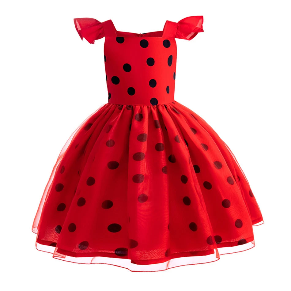 Mädchen Little Beetle Flying Sleeve Cosplay Prinzessin Kleid Geburtstag Halloween Party Kleidung Kinder Marinette Performance Kostüme
