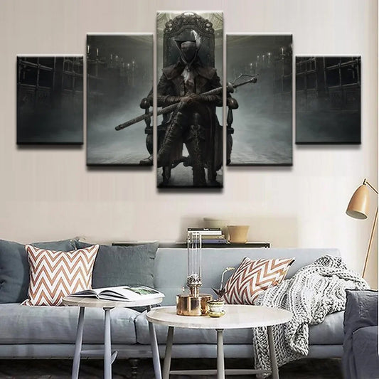 No Framed 5 pieces Game Bloodborne Modern Home Decor Modular Pictures Canvas Paintings Printed Posters Wall Art For Living Room.