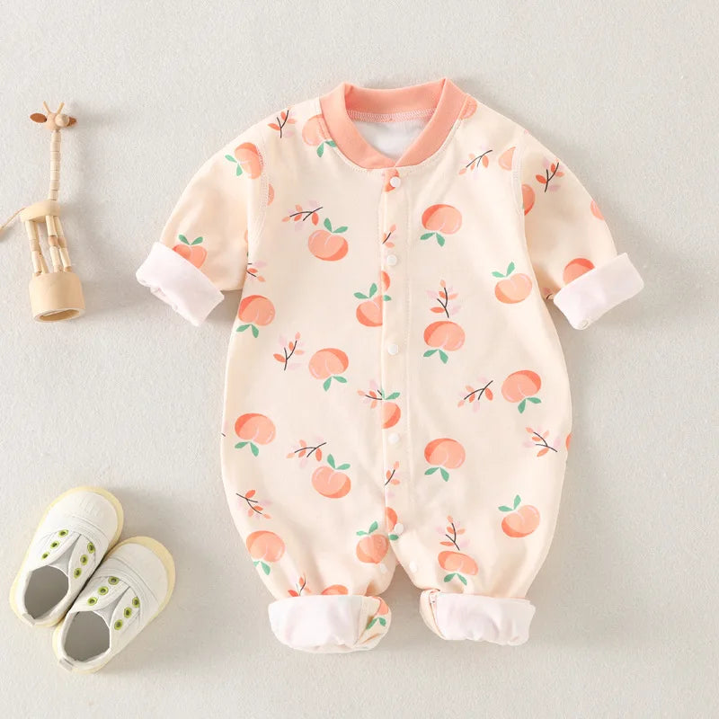 Baby-Body, Baumwolle, bedruckt, langärmelig, für Jungen und Mädchen, für Kleinkinder, Komfort, Creeper, Einteiler, Frühling und Herbst