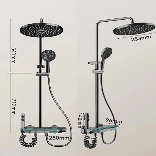 Bathroom Shower System LED Light Shower System Digital Display Shower Faucet included bathroom accessories